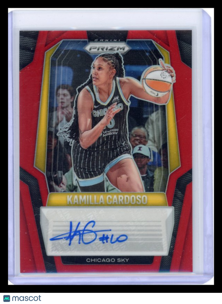 Kamilla Cardoso - 2025 Panini Prizm WNBA Red Auto 76/99