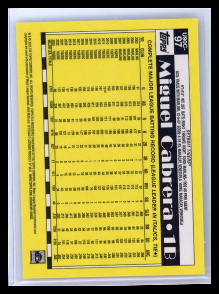 Miguel Cabrera - 2025 Topps Chrome 1990 Topps 35th Anniversary Gold /50