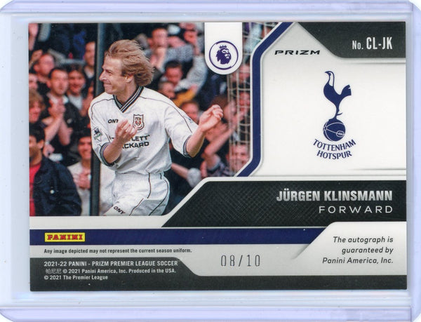 Jürgen Klinsmann - 2021-22 Panini Prizm EPL Premier Auto Legends 08/10 Gold