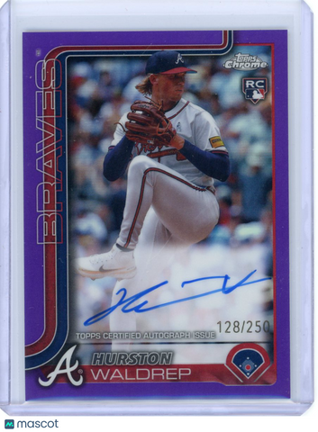 Hurston Waldrep - 2025 Topps Chrome Purple 128/250 Certified Autograph Rookie
