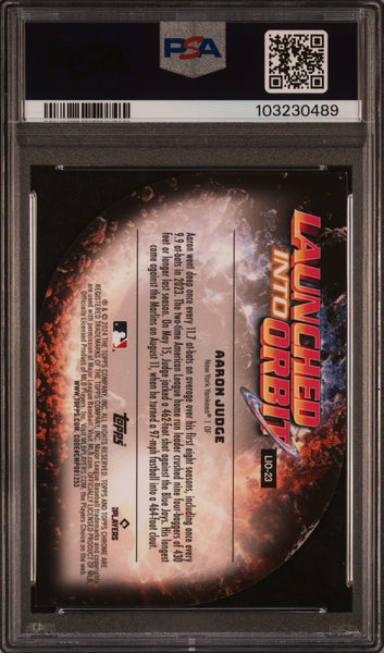 Aaron Judge - 2024 Cosmic Launched Into Orbit Gold Interstellar Ref PSA 9 5/50