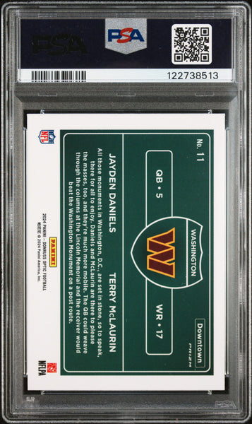 Mclaurin Daniels - 2024 Panini Donruss Optic Downtown Duos PSA 9 Case Hit