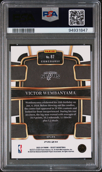 Victor Wembanyama - 2023 Panini Select Tectonic PSA 10