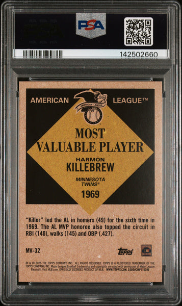 Harmon Killebrew - 2025 Topps Update Most Valuable Black Foil PSA 10 09/10