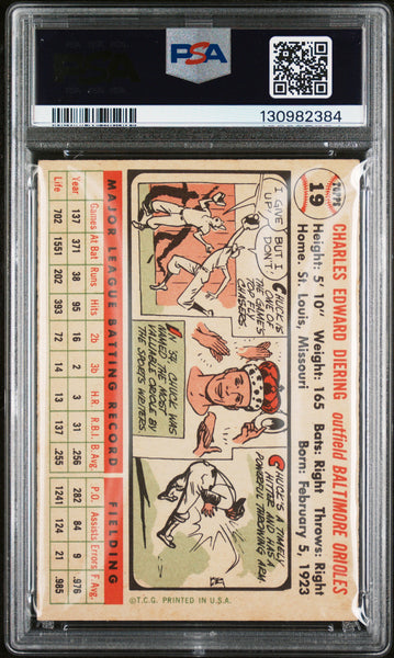 Chuck Diering - 1956 Topps White Back PSA 3