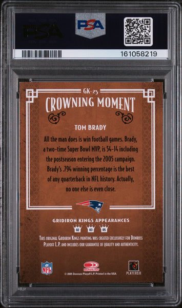 Tom Brady - 2005 Donruss Throwback Threads Gridiron PSA 8