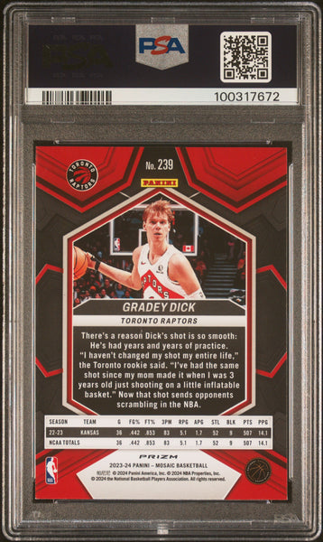 Gradey Dick - 2023 Panini Mosaic Genesis PSA 9