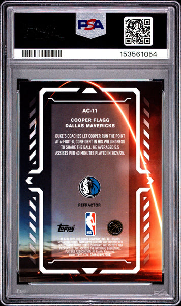 Cooper Flagg - 2025 Topps Chrome Activators Refractor PSA 9