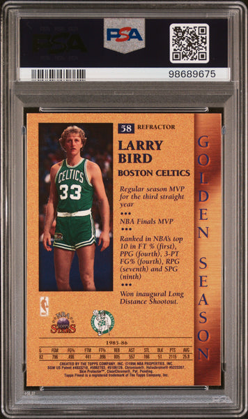 Larry Bird - 1996 Topps NBA Stars Finest Refractor PSA 9 #58