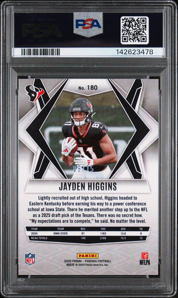 Jayden Higgins - 2025 Panini Phoenix Bronze Seismic PSA 9