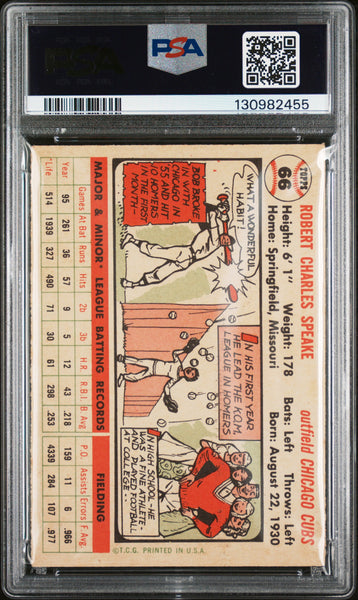 Bob Speake - 1956 Topps White Back PSA 4