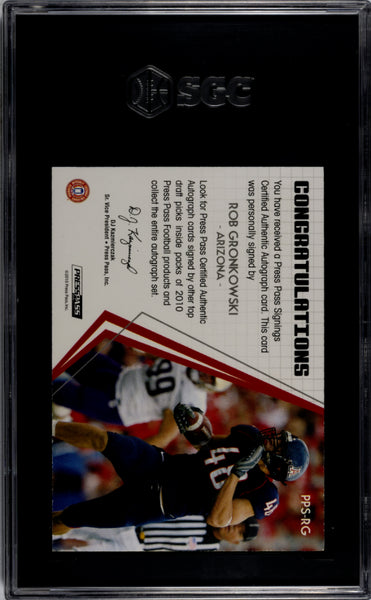 Rob Gronkowski - 2010 Press Pass Signings Bronze SGC 9