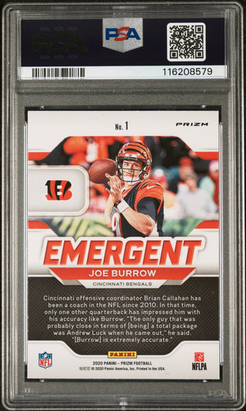 Joe Burrow - 2020 Panini Prizm Emergent No Huddle PSA 10