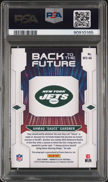 Sauce Gardner - 2023 Donruss Elite Back To The Future Signature Gold PSA 10