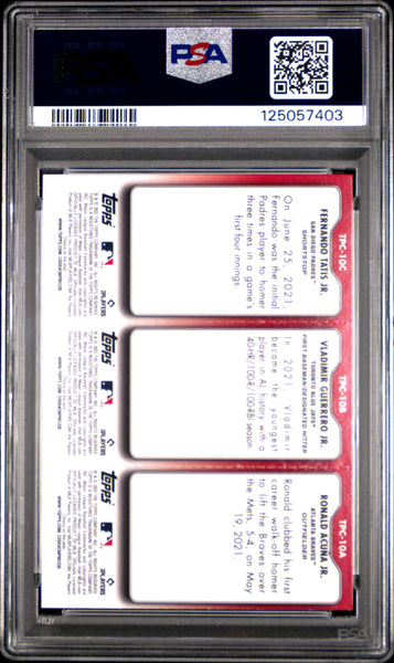 TS. JR. GR. JR. Acn. JR. - 2022 Topps Opening Day Triple Play PSA 9