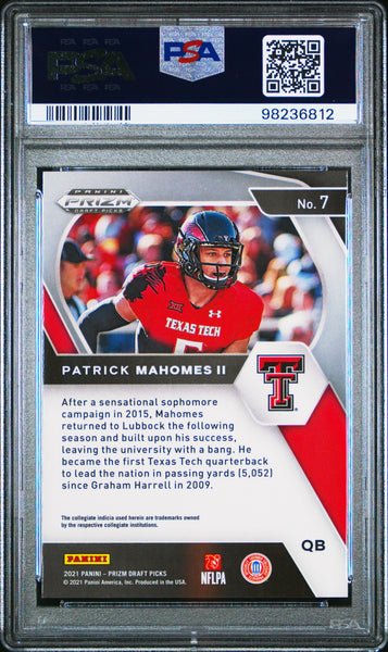 Patrick Mahomes II - 2021 Panini Prizm Draft Picks PSA 10 #7