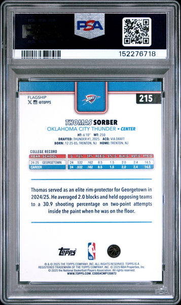 Thomas Sorber - 2025 Topps Rainbow Foilboard PSA 9