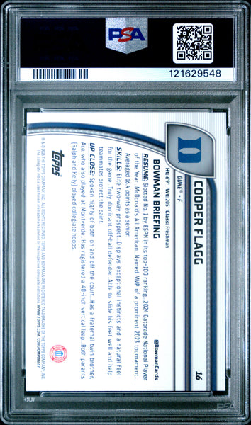 Cooper Flagg - 2024 Bowman Chrome University #16 X Fractor PSA 10