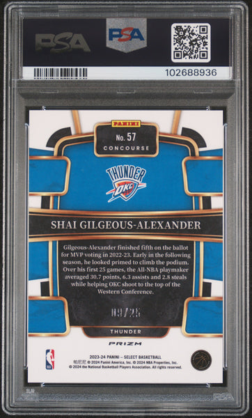 S. Gilgeous-Alexander - 2023 Panini Select Tie Dye Prizm PSA 10 9/25