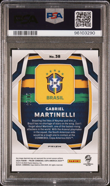 Gabriel Martinelli - 2024 Panini Prizm Copa America Stars And Stripes PSA 10