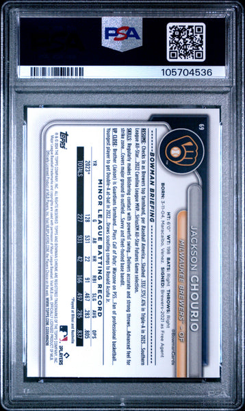 Jackson Chourio - 2024 Bowman Chrome Mega Box PSA 9
