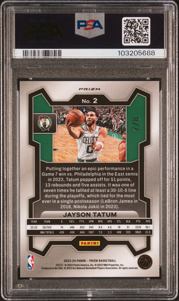 Jayson Tatum - 2023 Panini Prizm Green Sparkle PSA 10 7/8