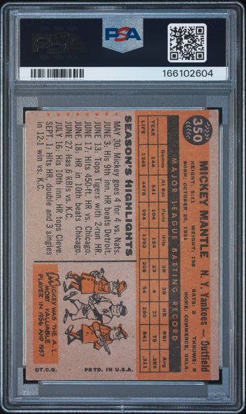 Mickey Mantle - 1960 Topps #350 PSA 3