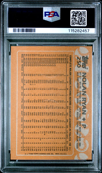 Nolan Ryan - 1988 Topps #250 PSA 8
