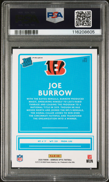 Joe Burrow - 2020 Panini Donruss Optic Pink PSA 9