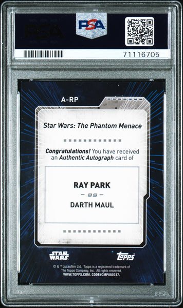2021 Star Wars Signature Series Autographs Ray Park Orange /10 PSA 9