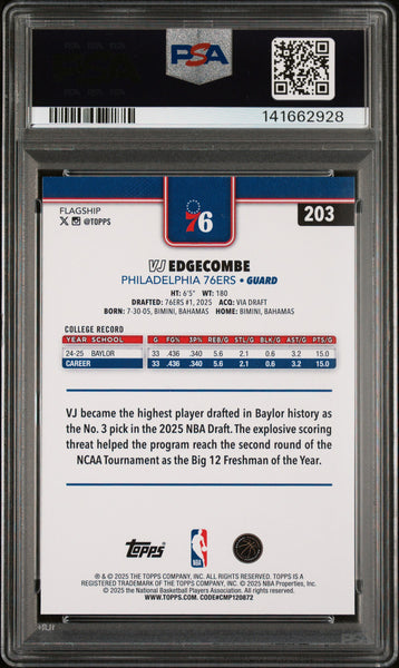 VJ Edgecombe - 2025 Topps PSA 10