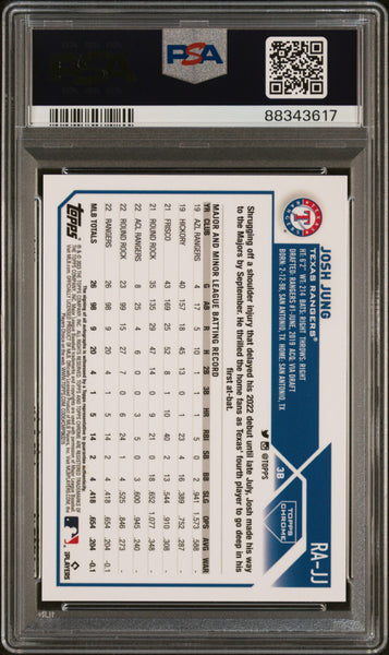 Josh Jung - 2023 Topps Chrome Rookie Autograph Green Ref PSA 10
