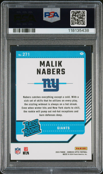 Malik Nabers - 2024 Panini Donruss Optic PSA 10