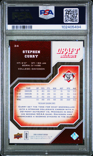 Stephen Curry - 2009-10 Upper Deck Draft Edition Basketball Rookie #34 PSA 10