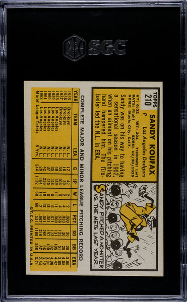 Sandy Koufax - 1963 Topps SGC 5.5