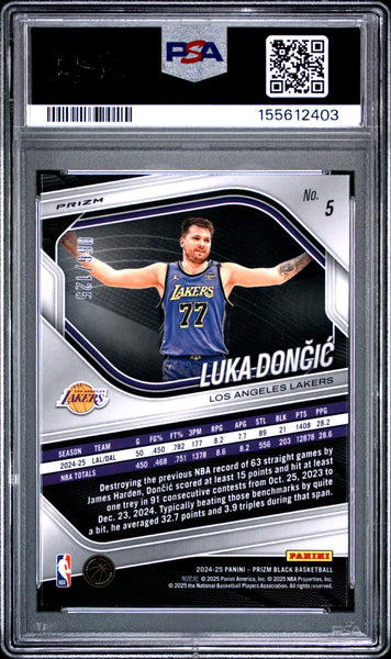 Luka Doncic - 2024 Panini Prizm Black Blue Ice PSA 10