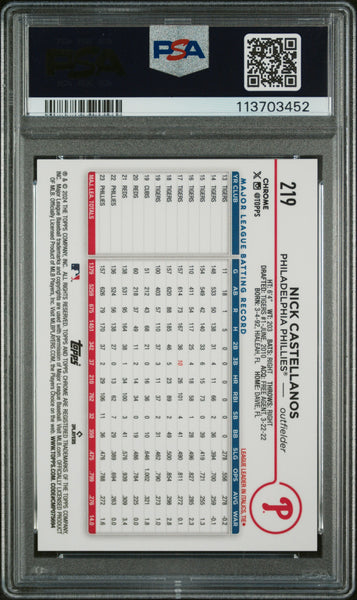 Nick Castellanos - 2024 Topps Chrome Red Wave PSA 10 4/5