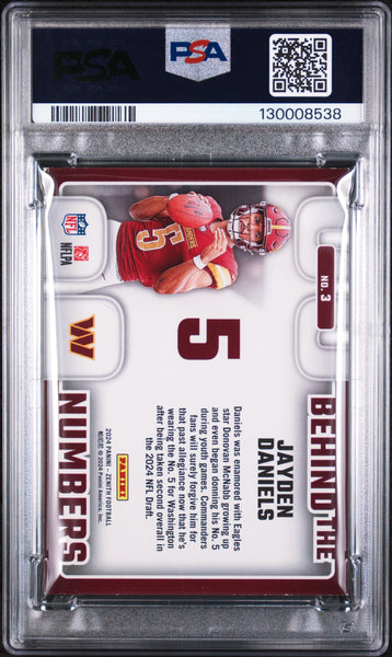 Jayden Daniels - 2024 Panini Zenith Behind The Numbers Red PSA 6 05/10