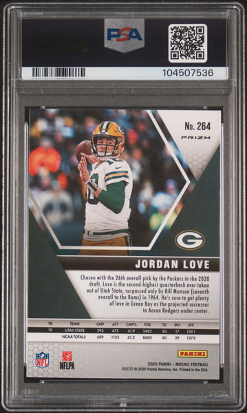 Jordan Love - 2020 Panini Mosaic Reactive Gold PSA 10