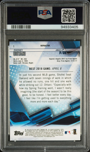 Shohei Ohtani - 2018 Bowman's Best Refractor PSA 10