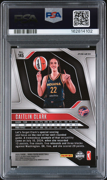 Caitlin Clark - 2024 Panini Prizm WNBA Blue Velocity PSA 10 Rookie