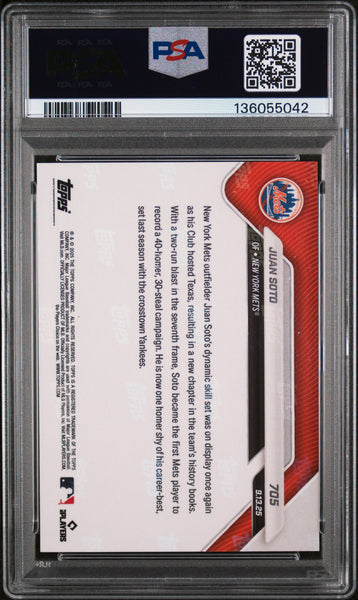 Juan Soto - 2025 Topps Now Black Foil PSA 9 2/10 02/10