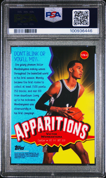 Victor Wembanyama 2023 Topps Mercury Aspirations /75 Blue PSA 10 Rookie