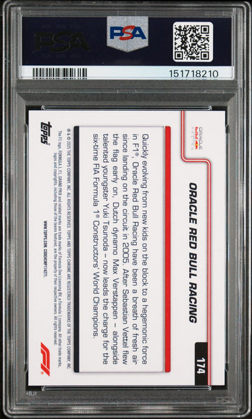 Oracle Red Bull Racing 2025 Topps Chrome Formula 1 Green Refractor PSA 10 04/99