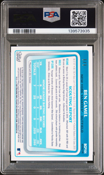 Ben Gamel - 2011 Bowman Chrome Prospects Superfractor PSA 9 1/1