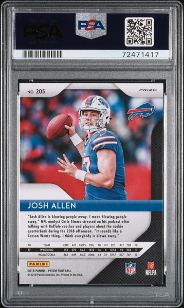 Josh Allen - 2018 Panini Prizm Green PSA 9