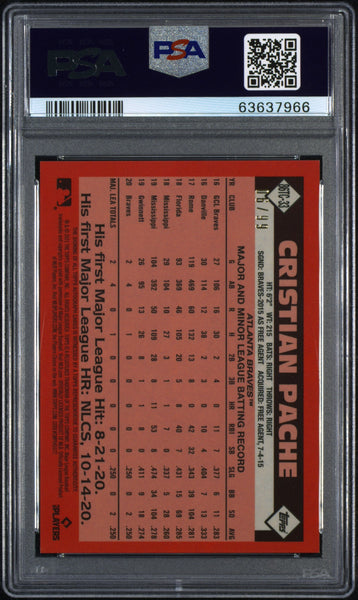 Cristian Pache - 2021 Topps Silver Pack 1986 Chrome Series 2 Auto PSA 10 Rookie