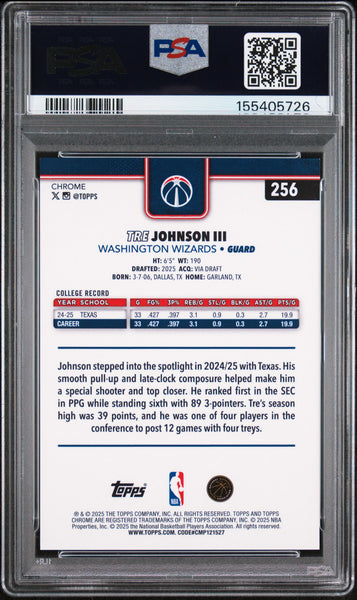 Tre Johnson III - 2025 Topps Chrome Sapphire Edition Gold PSA 9 16/50
