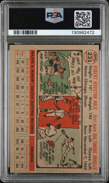 Bob Hale - 1956 Topps PSA 5