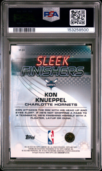 Kon Knueppel - 2025 Topps Chrome Sleek Finishers PSA 10